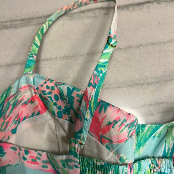 Lily Pulitzer Pink and Green Tropical Dress-size 2 - Picture 6 of 9